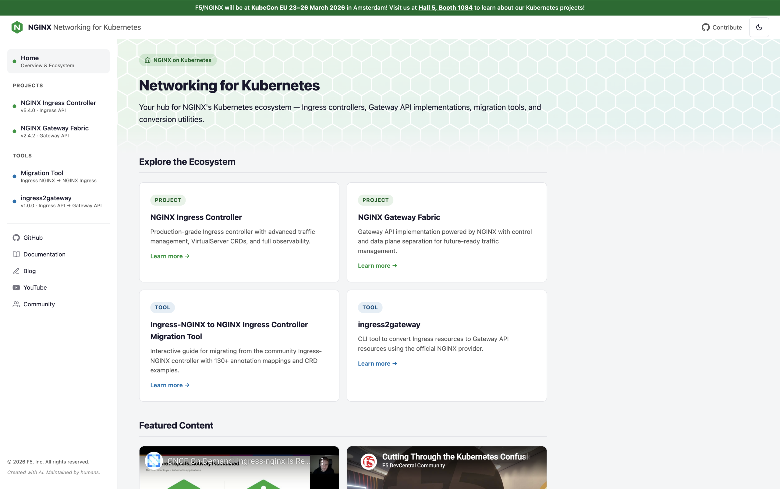 Introducing kubernetes.nginx.org: A Community Hub for NGINX on Kubernetes, Including a New Ingress-NGINX Migration Tool